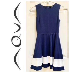 AQUA Navy Blue Sun dress